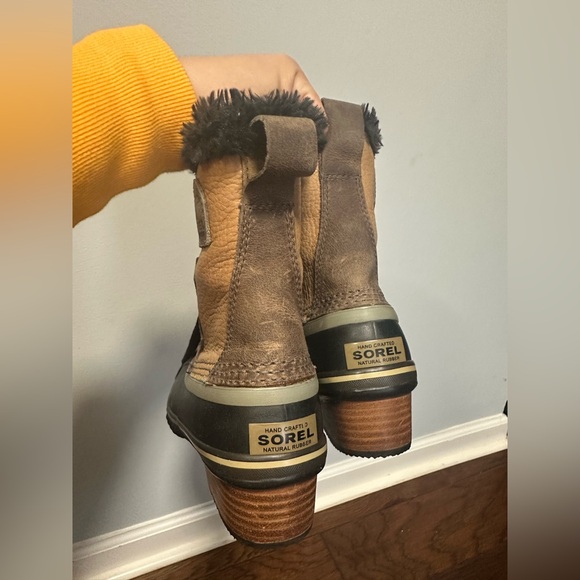 New Sorel Slimpack Pac Short Riding Leathe Waterproof Sherpa Lace Up Duck Boots - Picture 3 of 5